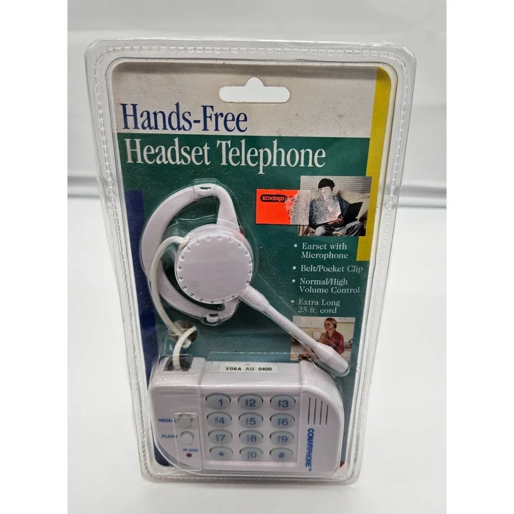Conairphone Hands-Free Headset Telephone SW8260 Vintage White 25ft Cord New NIP